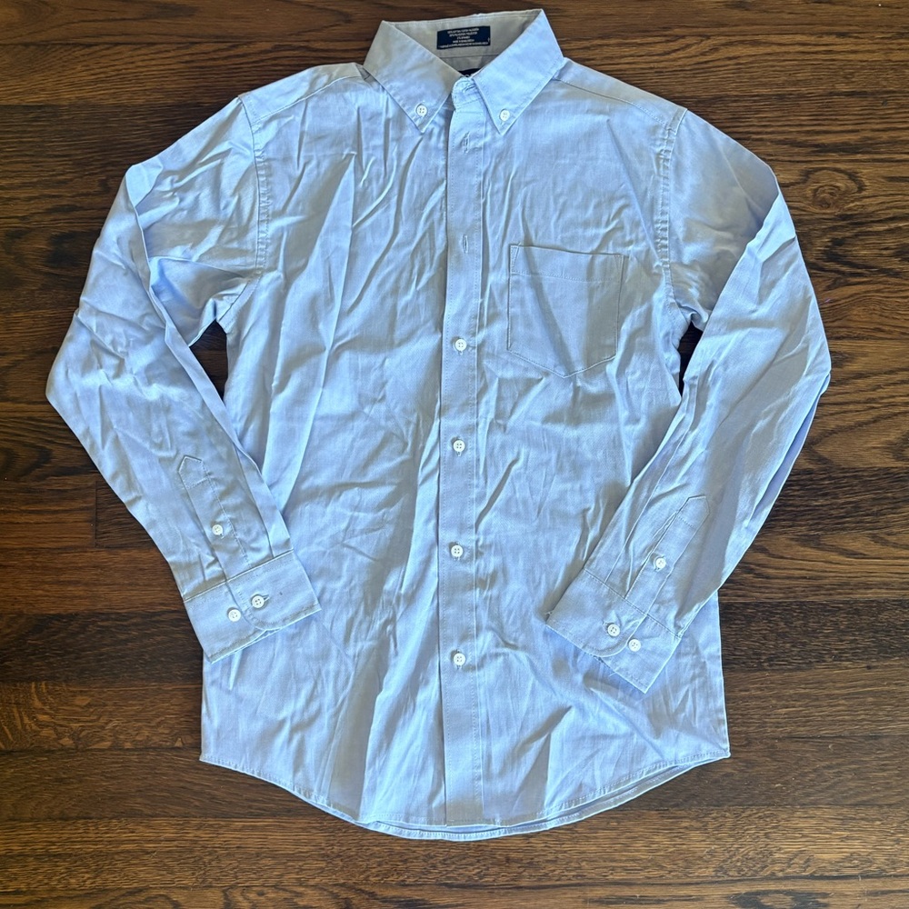 Izod boys light blue button down shirt